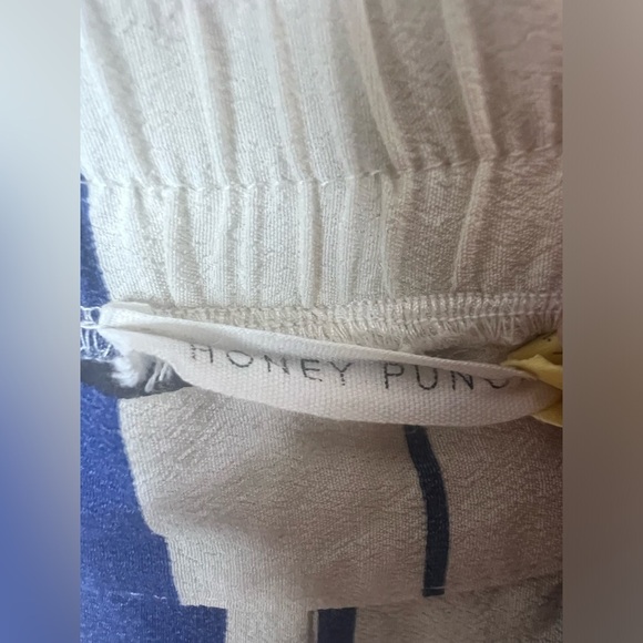 Honeypunch | sz small | blue white vertical stripe wide leg trousers. - Picture 3 of 6